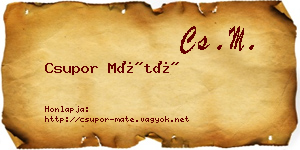 Csupor Máté névjegykártya