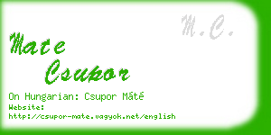 mate csupor business card